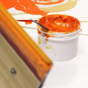 Encre sérigraphie orange raclette impression
